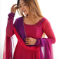 Incredible Dark Pink Embroidered Georgette Event Wear Anarkali Suit