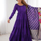 Classic Dark Purple Chanderi Silk Anarkali Suit With Banarasi Silk Dupatta