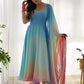 Awesome Multi-Color Georgette Readymade Anarkali Suit With Dupatta