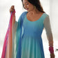 Awesome Multi-Color Georgette Readymade Anarkali Suit With Dupatta