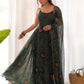 Stunning Green Bandhani Printed Chiffon Mehendi Wear Gown