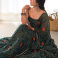 Stunning Green Bandhani Printed Chiffon Mehendi Wear Gown