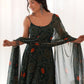 Stunning Green Bandhani Printed Chiffon Mehendi Wear Gown