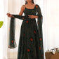 Stunning Green Bandhani Printed Chiffon Mehendi Wear Gown