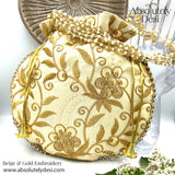 Handmade Gold Embroided Potli