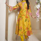 Floral Chanderi Silk Anarkali Kurta With Palazzos & Dupatta