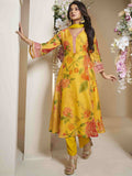 Floral Chanderi Silk Anarkali Kurta With Palazzos & Dupatta