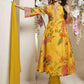 Floral Chanderi Silk Anarkali Kurta With Palazzos & Dupatta
