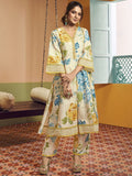 Floral Printed Panelled Anarkali Kurta With Palazzos