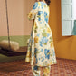 Floral Printed Panelled Anarkali Kurta With Palazzos