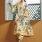 Floral Printed Panelled Anarkali Kurta With Palazzos