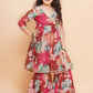 Girls Floral Printed Angrakha Gotta Patti Kurta & Sharara With Dupatta