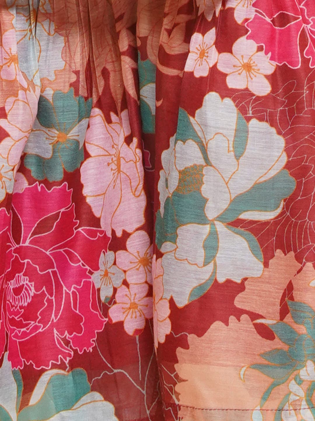 Girls Floral Printed Angrakha Gotta Patti Kurta & Sharara With Dupatta