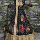 Black Floral Digital Printed Art Silk Bridal Lehenga Choli