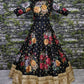 Black Floral Digital Printed Art Silk Bridal Lehenga Choli