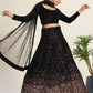 Glamorous Black Sequin Work Velvet Wedding Lehenga Choli