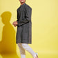 Boy's Black Cotton Kurta And Pyjama Set