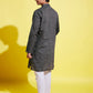 Boy's Black Cotton Kurta And Pyjama Set