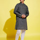 Boy's Black Cotton Kurta And Pyjama Set