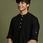 Boy's Black Short Kurta