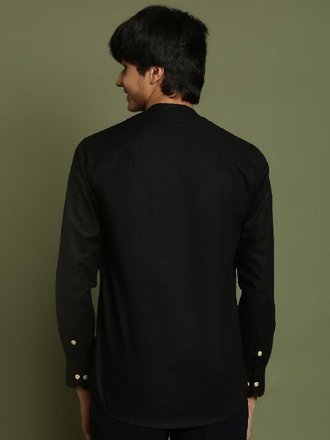 Boy's Black Short Kurta