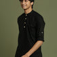 Boy's Black Short Kurta