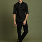 Boy's Black Short Kurta