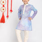 Boy's' Blue And Cream Kurta Pyjama Set