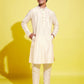 Boy's Cream Kurta With Pyjama Set