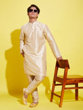 Boy's' Gold Silk Blend Kurta And Pyjama Set