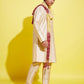 Boy's' Gold Silk Blend Kurta, Pyjama & Dupatta Set