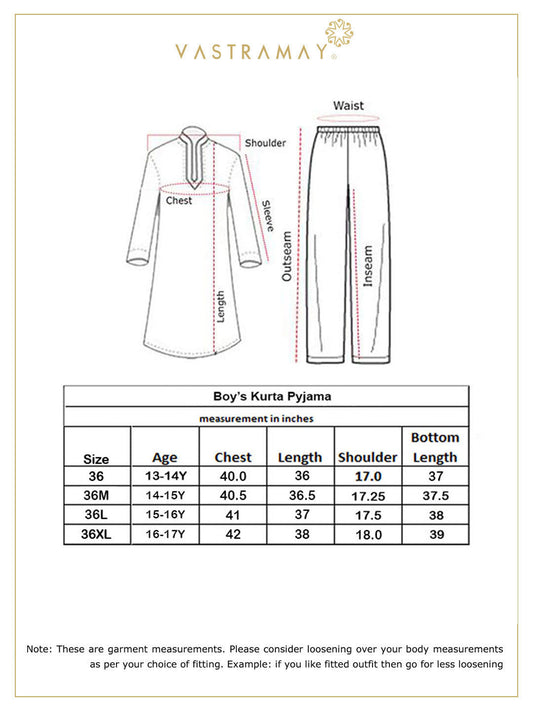 Boy's' Gold Silk Blend Kurta, Pyjama & Dupatta Set