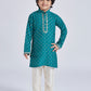 Boy's' Green And Cream Kurta Pyjama Set