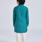 Boy's' Green And Cream Kurta Pyjama Set