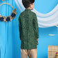 Boy's' Green Bandhni Print Kurta And Rose Gold Patiala Set