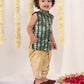 Boy's' Green Brocade Kurta Dhoti Set