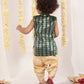 Boy's' Green Brocade Kurta Dhoti Set