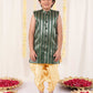 Boy's' Green Brocade Kurta Dhoti Set