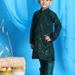 Boy's' Green Mirror Kurta Pyjama Set
