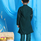 Boy's' Green Mirror Kurta Pyjama Set