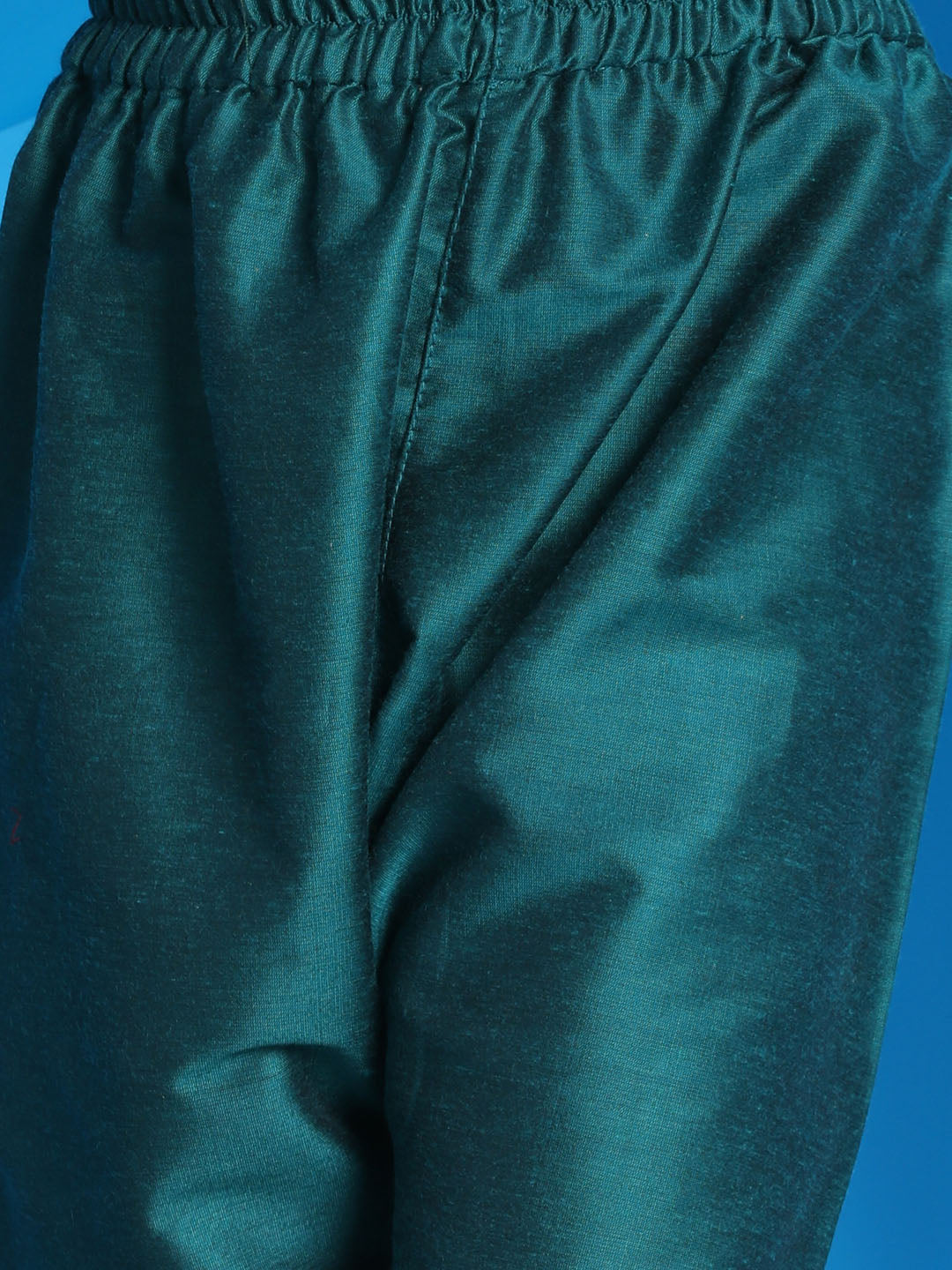 Boy's' Green Mirror Kurta Pyjama Set