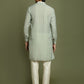 Boy's' Green Striped With Sequin Worked Kurta Pyjama Set