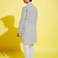 Boy's Grey Cotton Kurta And Pyjama Set