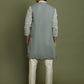 Boy's' Grey Georgette Chikankari Kurta Pyjama Set