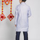 Boy's' Lavender And Navy Blue Jacquard Kurta Pyjama Set