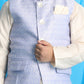 Boy's Lavender Woven Jacket With Cream Kurta And Pyjama Set