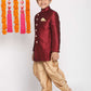 Boy's Maroon And Rose Gold Indowestern Set