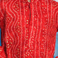 Boy's Maroon Bandhni Print Kurta And Rose Gold Patiala Set