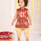 Boy's' Maroon Brocade Kurta Dhoti Set