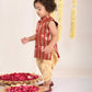 Boy's' Maroon Brocade Kurta Dhoti Set